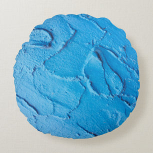 Decorative cement on a wall texture.abstract, aged round cushion