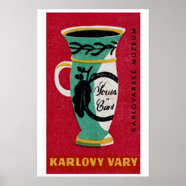 Decorative Ceramic Mug Matchbox Art Print, Czech Poster (Front)