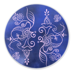 Decorative Ceramic pull blue/purple 