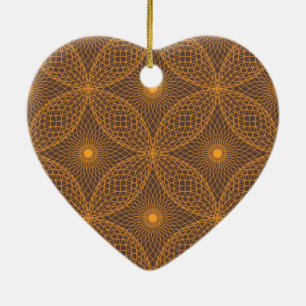 Decorative, chic, abstract mandala style pattern ceramic ornament