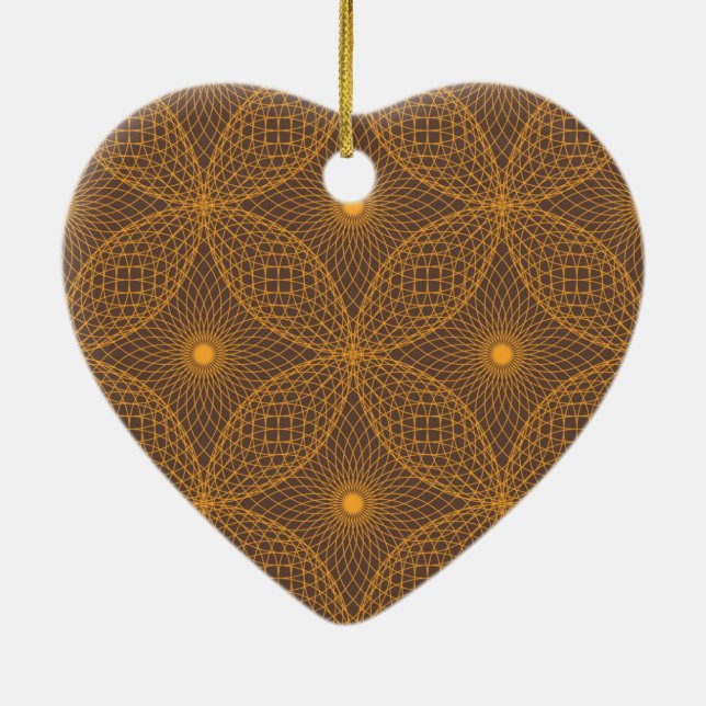 Decorative, chic, abstract mandala style pattern ceramic ornament (Back)