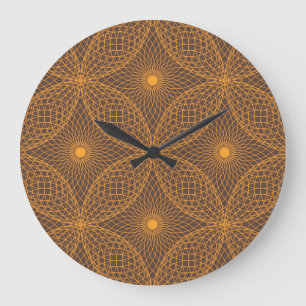 Decorative, chic, abstract mandala style pattern large clock