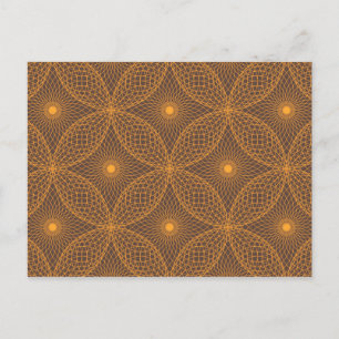 Decorative, chic, abstract mandala style pattern postcard