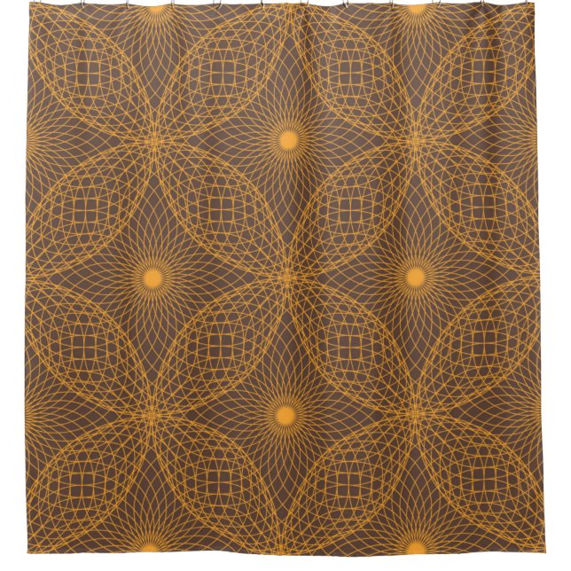Decorative, chic, abstract mandala style pattern shower curtain (Front)