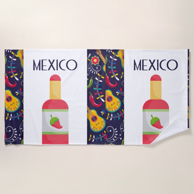 Decorative Chilli Celebration Beach Towel (Front)