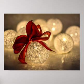 Decorative Christmas Ball and Bow Poster