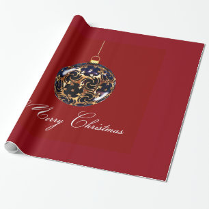 Decorative Christmas Ball Elegant in red Wrapping Paper