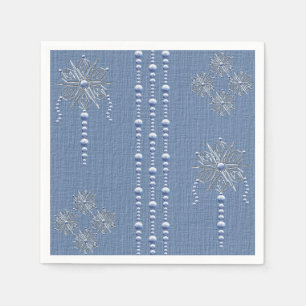 Decorative Christmas Beads & Snowflakes Napkin