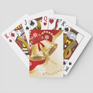 Decorative Christmas Gold Bells Playing Cards
