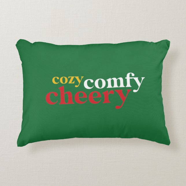 Decorative Christmas Holiday, Cosy Comfy Cheery Cushion (Front)