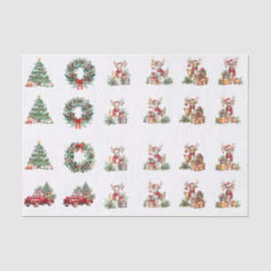 Decorative Christmas Illustrations Decoupage Tissue Paper