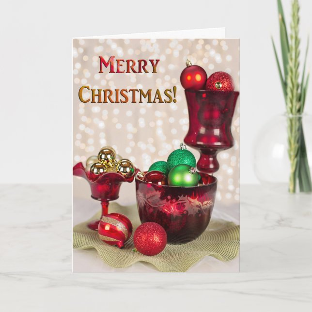 Decorative Christmas Ornament Holiday Festival Card (Front)