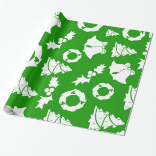 Decorative Christmas Ornaments Elegant in Green Wrapping Paper