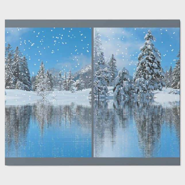 Decorative Christmas Ornaments with Snow Wrapping Paper (Seam)