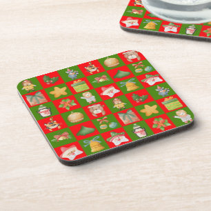 Decorative Christmas seamless pattern Coaster
