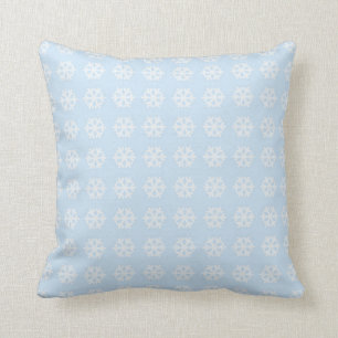 Decorative Christmas Snowflake background Blue Cushion