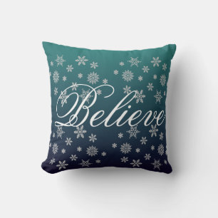 Decorative Christmas Snowflake Believe Holiday Lum Cushion