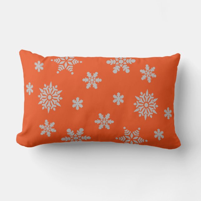 Decorative Christmas Snowflake Believe Holiday Lumbar Cushion (Front)