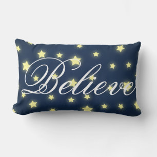 Decorative Christmas Snowflake Believe Holiday Lumbar Cushion