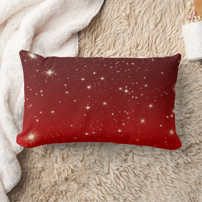 Decorative Christmas Snowflake Blue Stars Holiday Lumbar Cushion (Blanket)