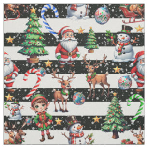 Decorative Christmas Stripes Pattern Design Fabric