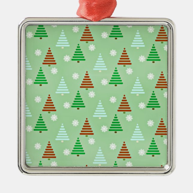 Decorative Christmas tree pattern Metal Ornament (Front)