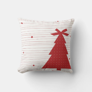 Decorative Christmas Tree Red Stripe Cushion