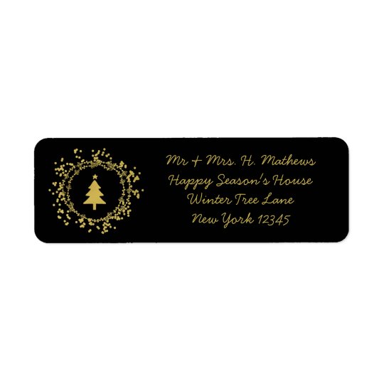 Decorative Christmas Tree Return Address Label