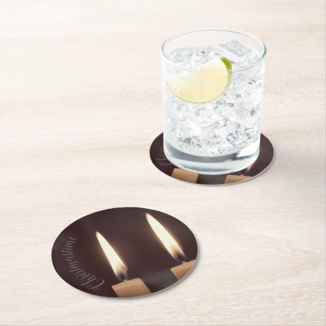 Decorative Christmastime Paper Coaster (Insitu)