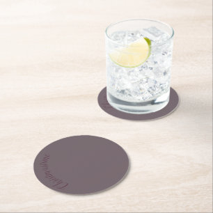 Decorative Christmastime Silver Plum Paper Coaster