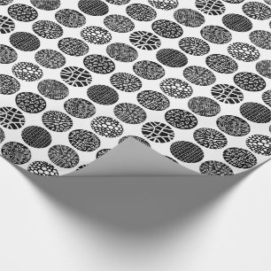 Decorative Circles - Black and White Wrapping Paper