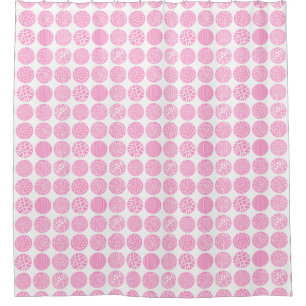 Decorative Circles - Pink and White Shower Curtain