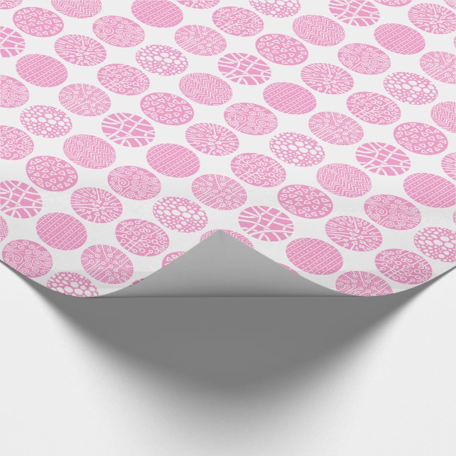 Decorative Circles - Pink and White Wrapping Paper (Corner)