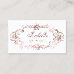 Decorative Classy Vintage Chic Rose Gold Business Card