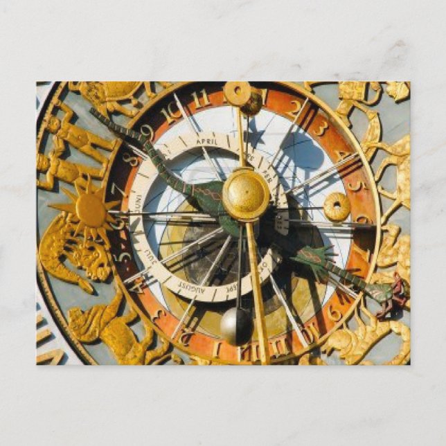 Decorative clock, Oslo City Hall Postcard (Front)