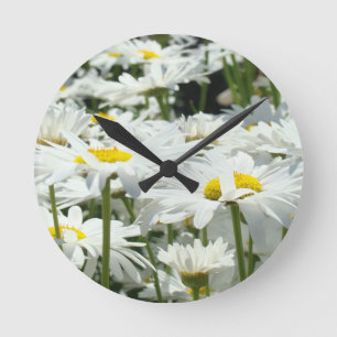 Decorative Clocks Summer White Daisy Flowers