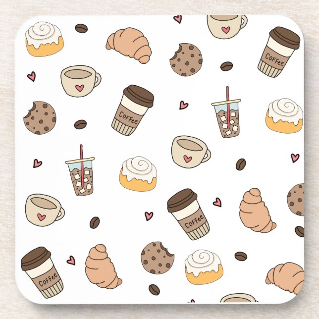Decorative coffee lovers coaster (Front)