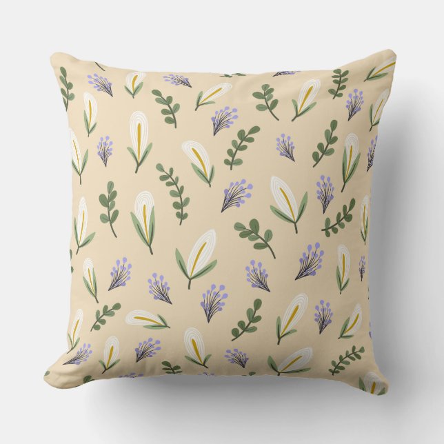 Decorative Cojin Water Flower and Lavender Cushion (Front)