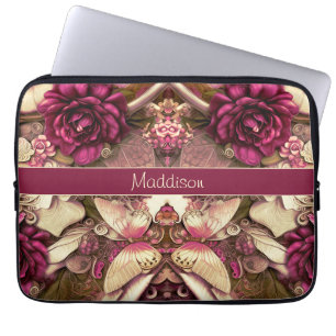 Decorative Collage Butterflies And Roses Laptop Sl Sleeve