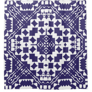 Decorative color ceramic azulejo tiles. Vintage se Shower Curtain