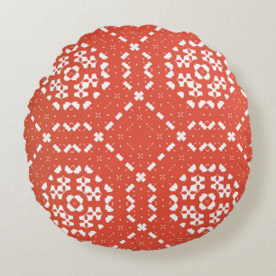 Decorative color ceramic talavera tiles. Vintage s Round Cushion