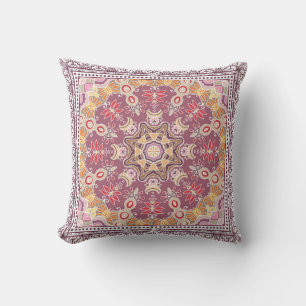 Decorative colorful ornament on white background, cushion