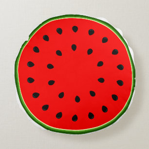 Decorative colorful watermelon family decor red round cushion