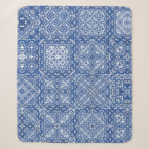 Decorative colour ceramic azulejo tiles. Coloured Sherpa Blanket