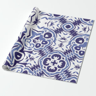 Decorative colour ceramic azulejo tiles. Fashionab Wrapping Paper
