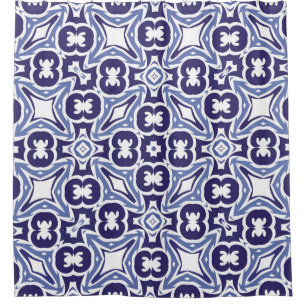 Decorative colour ceramic azulejo tiles. Vintage s Shower Curtain