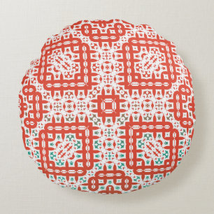 Decorative colour ceramic talavera tiles. Vintage Round Cushion