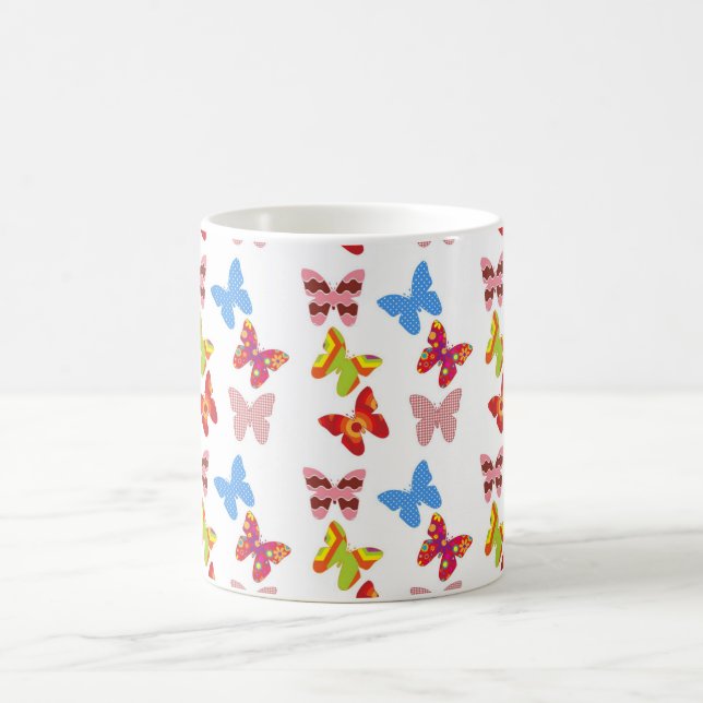 Decorative Coloured Butterflies Coffee Mug (Center)