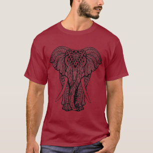 Decorative Coloured Indian Elephant T-Shirt
