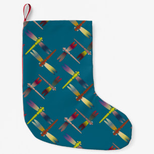 Decorative coloured seamless pattern with cute dra small christmas stocking
